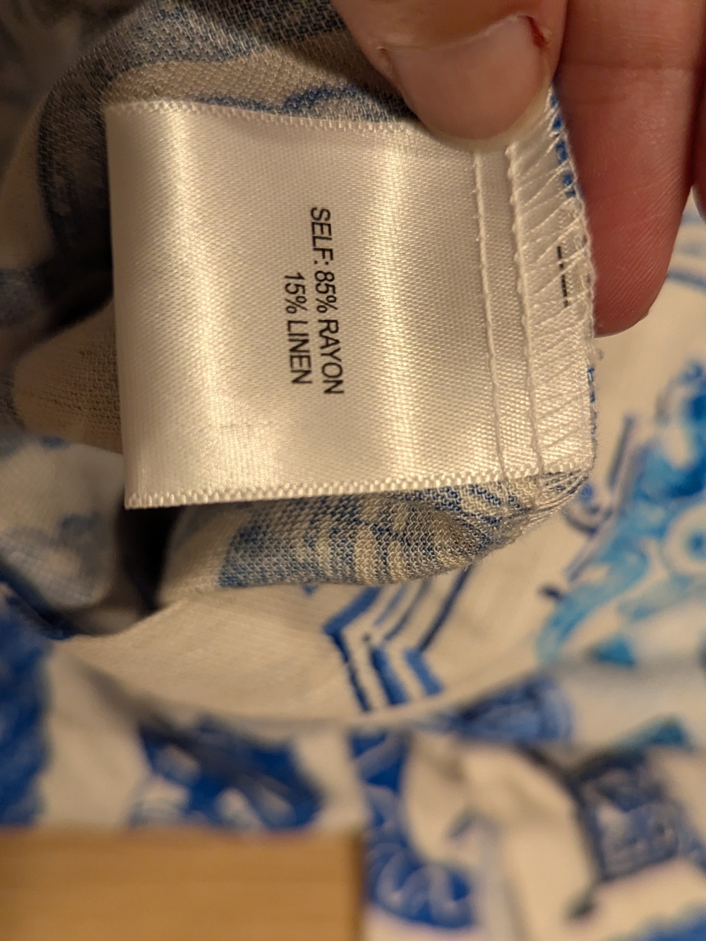 Blue and White Patterned Top - Picture 3 of 9